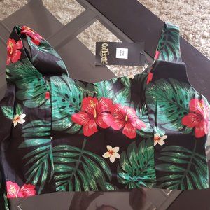 Collectif Chloe Tropical Paradise Crop Top Size L